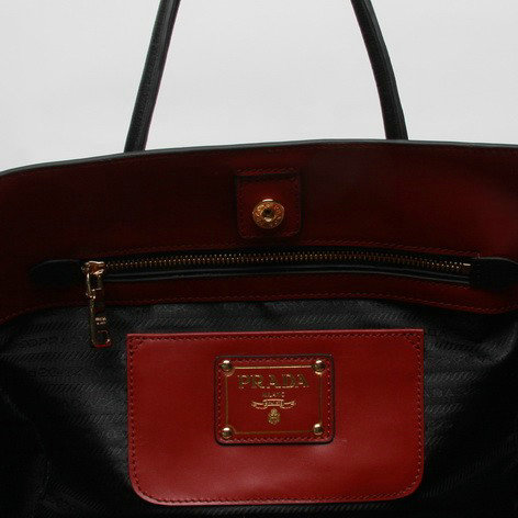 2014 Prada Original Soft Calfskin Tote Bag BN2673 darkred